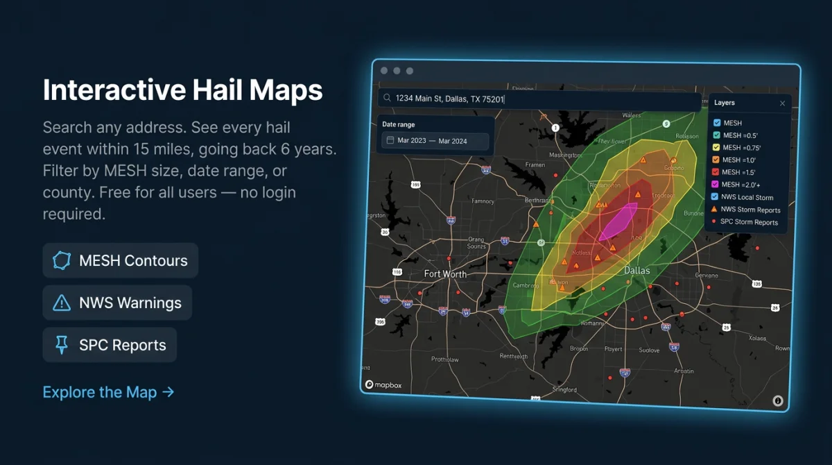 SkyCanvass hail map and storm report preview